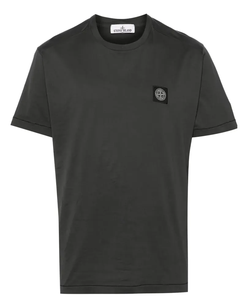 Stone Island T-Shirt mit Kompass-Patch - Grau Grau