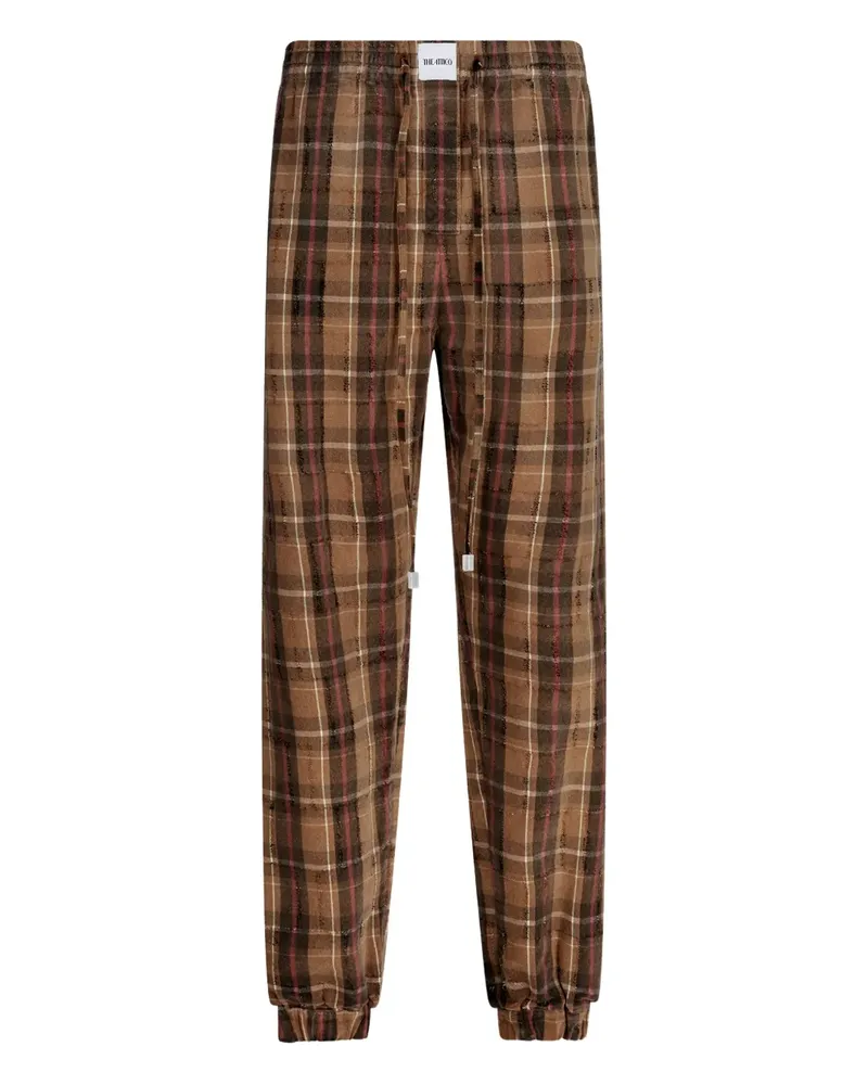 ATTICO Karierte Hose mit Kordelzug - Braun Braun