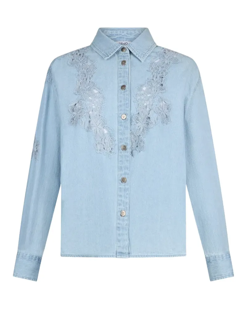 Liu Jo denim lace shirt - Blau Blau