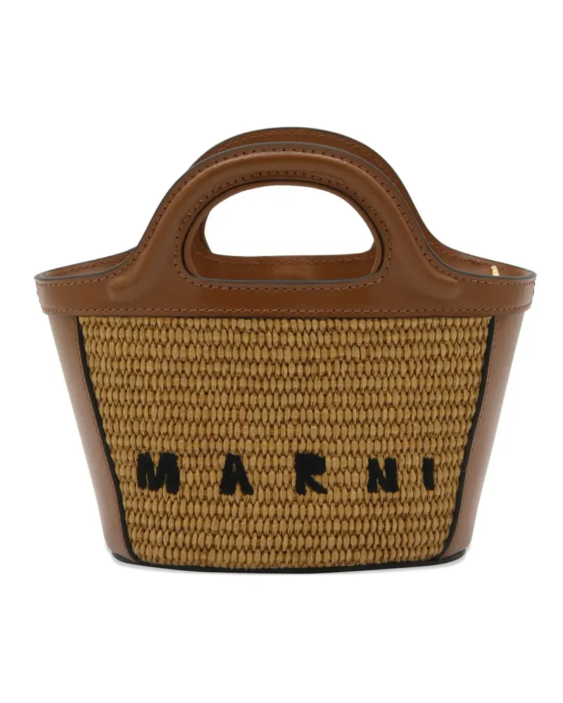 Marni woven top-handle tote bag - Braun Braun