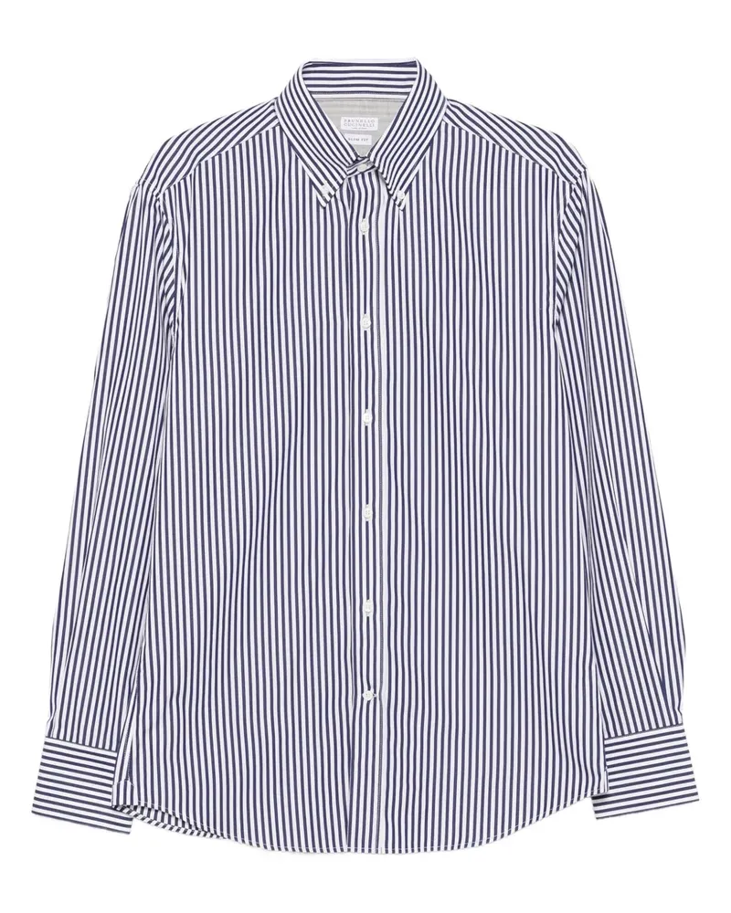 Brunello Cucinelli Gestreiftes Hemd - Blau Blau