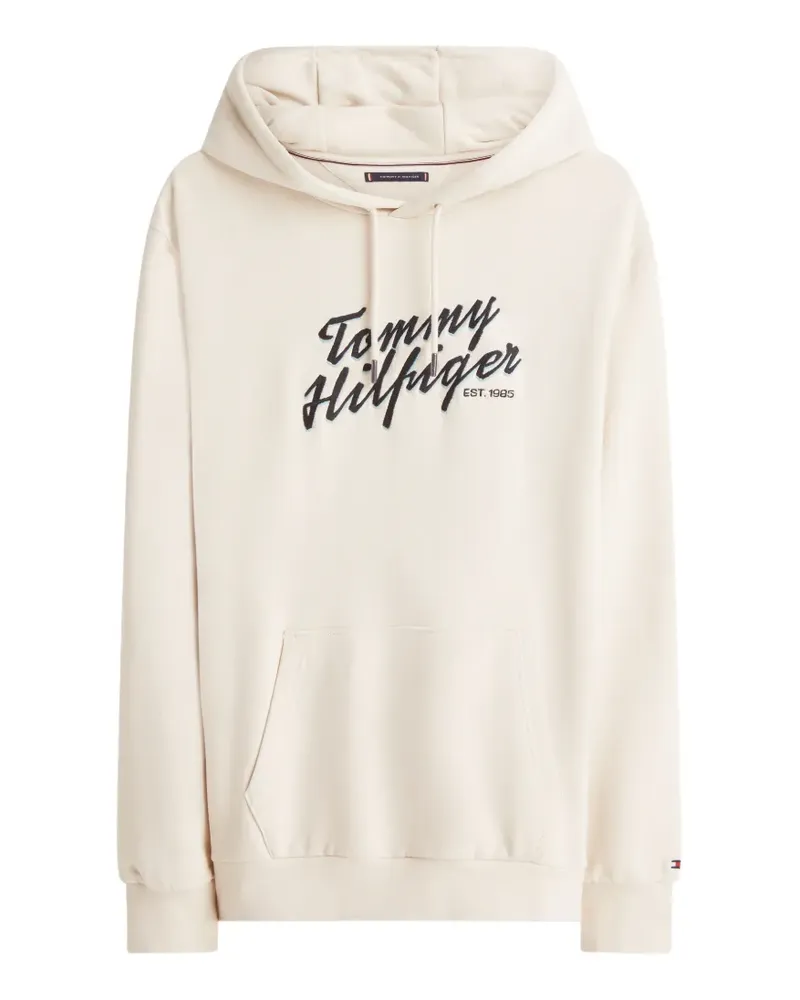 Tommy Hilfiger logo-embroidered hoodie - Nude Nude