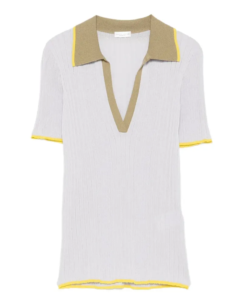 Roberto Collina ribbed-knit polo-collar T-shirt - Violett Violett
