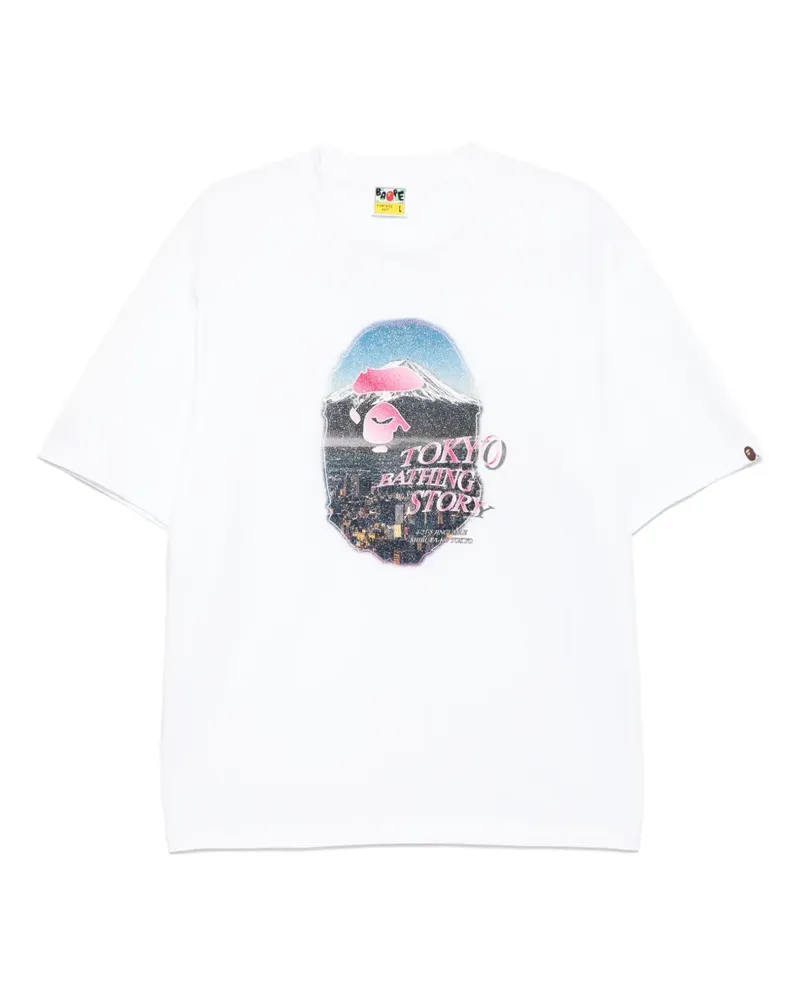 BAPE T-Shirt mit Logo-Print - Weiß Weiß