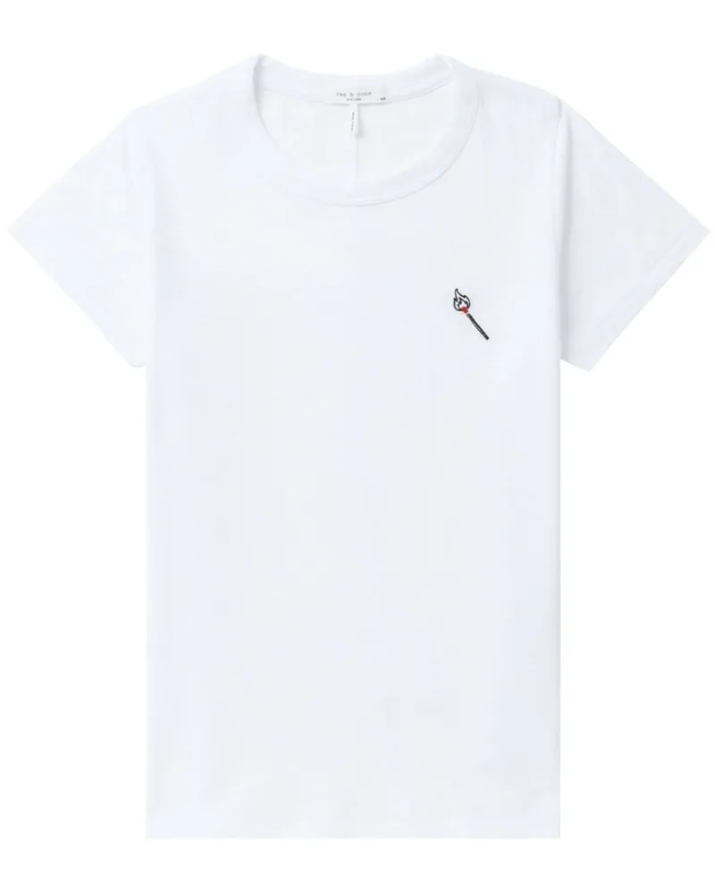 Rag & Bone Besticktes T-Shirt Weiß