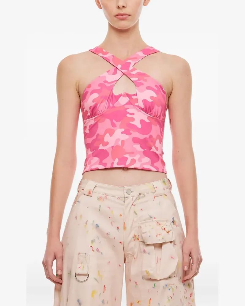 Collina Strada Oberteil mit Cut-Outs - Rosa Rosa