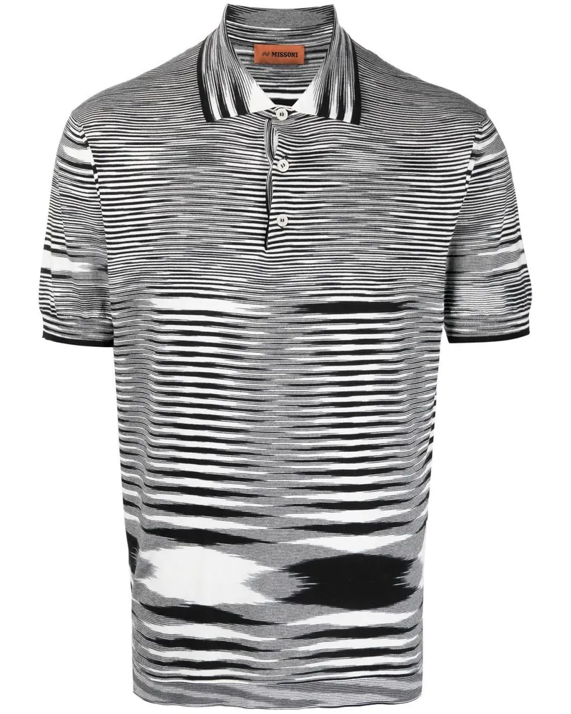 Missoni Poloshirt aus meliertem Strick - Schwarz Schwarz