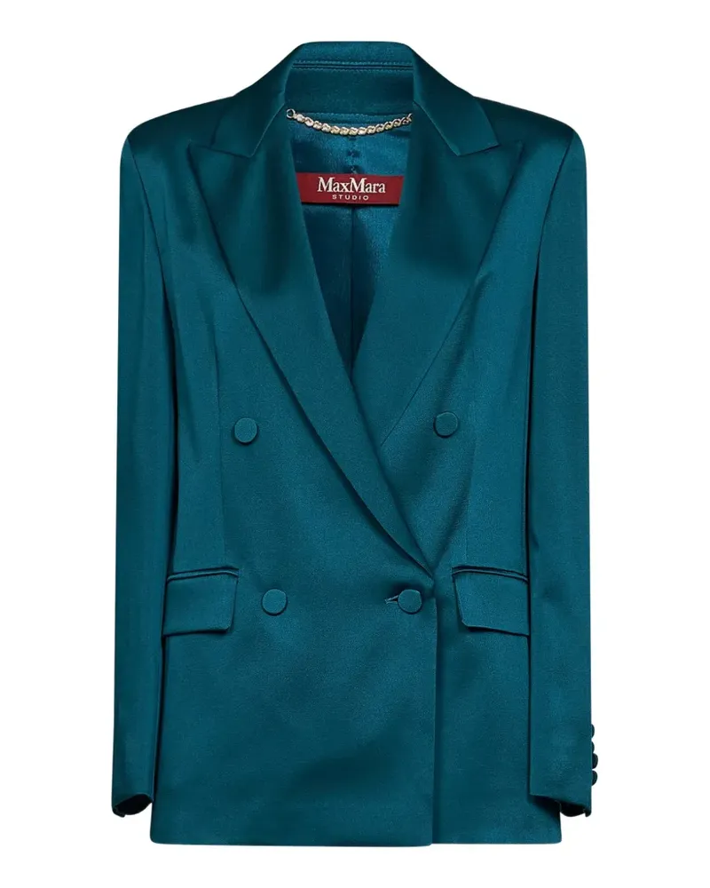 Max Mara double-breasted satin blazer - Grün Grün