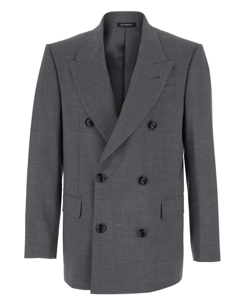 Emporio Armani double-breasted peak-lapels blazer - Grau Grau