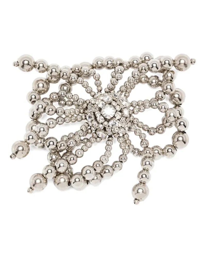 N° 21 Brosche aus Kristall mit Perlen - Silber Silber