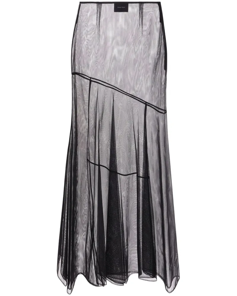 Simone Rocha Semi-transparenter Tüllrock - Schwarz Schwarz