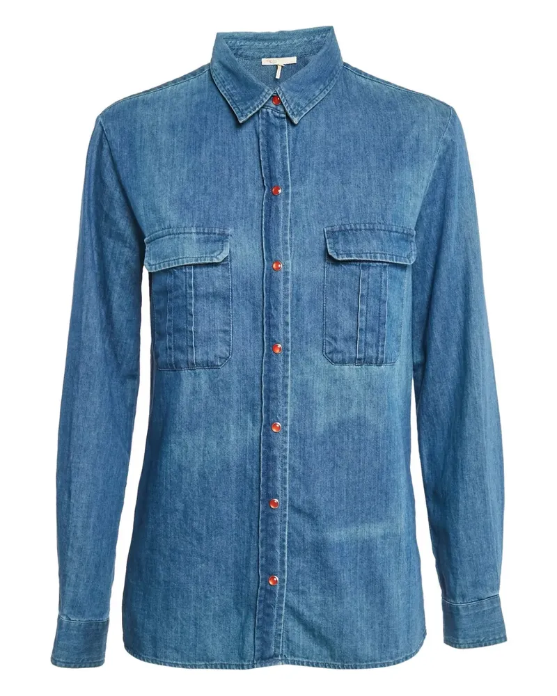 Maje Jeanshemd mit Klappentasche - Blau Blau