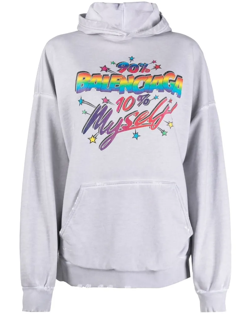 Balenciaga 90/10 Hoodie mit Logo-Print - Grau Grau