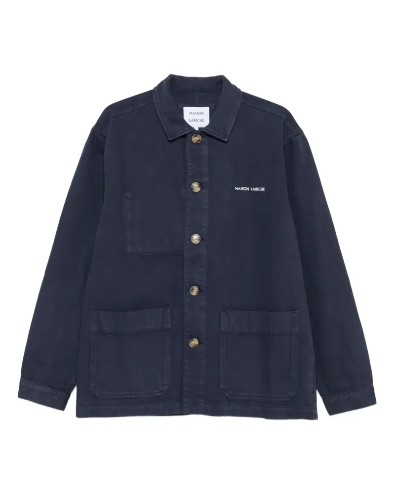 Maison Labiche Sébasto Hemdjacke mit aufgesetzter Tasche - Blau Blau