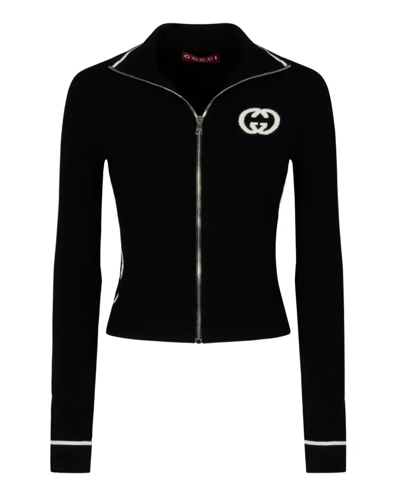 Gucci Interlocking-G ribbed-knit cardigan - Schwarz Schwarz