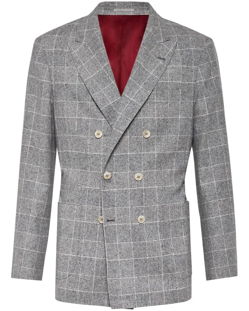Brunello Cucinelli Kariertes Sakko - Weiß Weiß