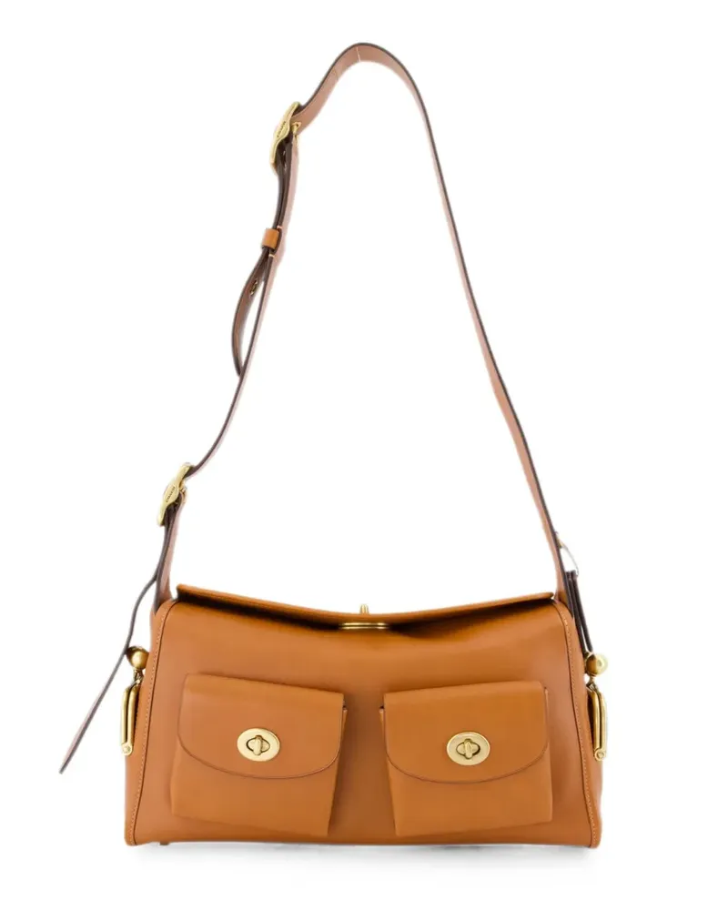 Coach Schultertasche mit Drehverschluss - Braun Braun
