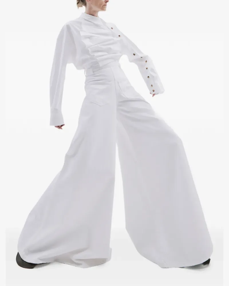 A.W.A.K.E. Weite Jeans mit Logo-Patch - Weiß Weiß