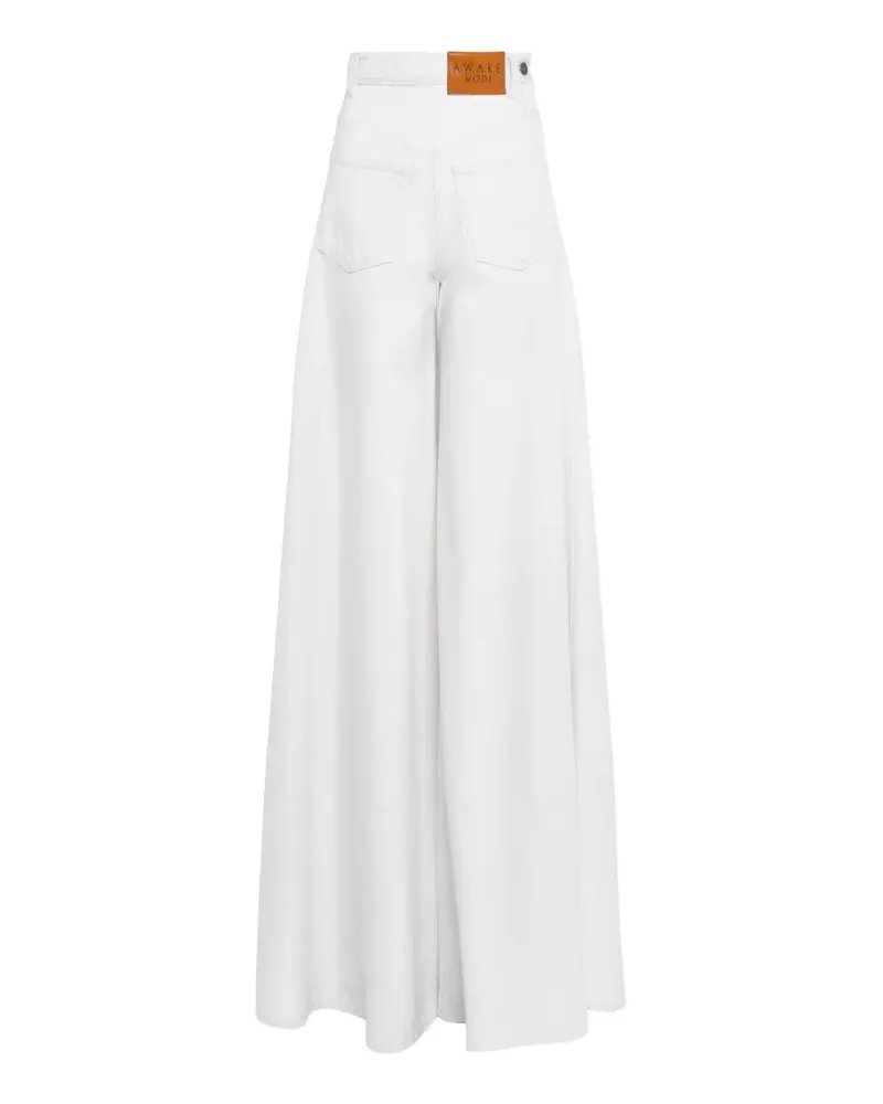 A.W.A.K.E. logo-patch wide-leg jeans - Weiß Weiß