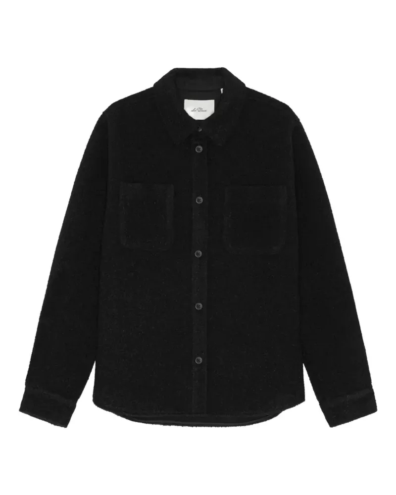 LES DEUX bouclé patch-pocket shirt jacket - Schwarz Schwarz