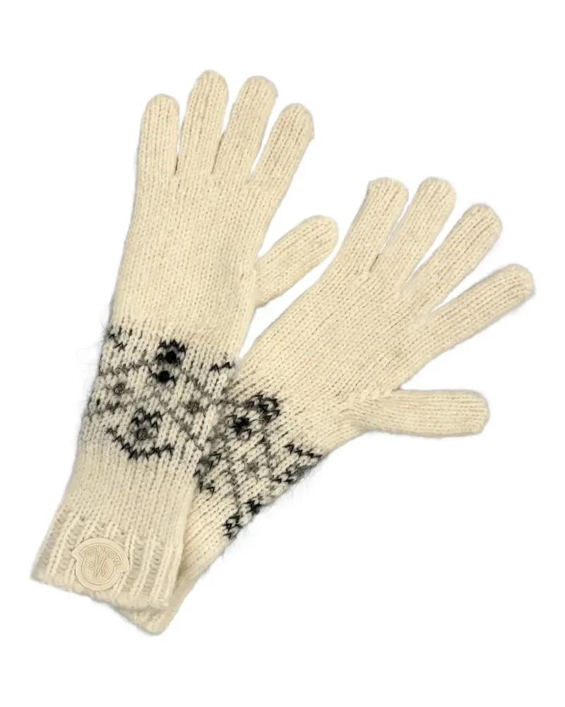 Moncler Handschuhe mit Kristallen - Nude Nude