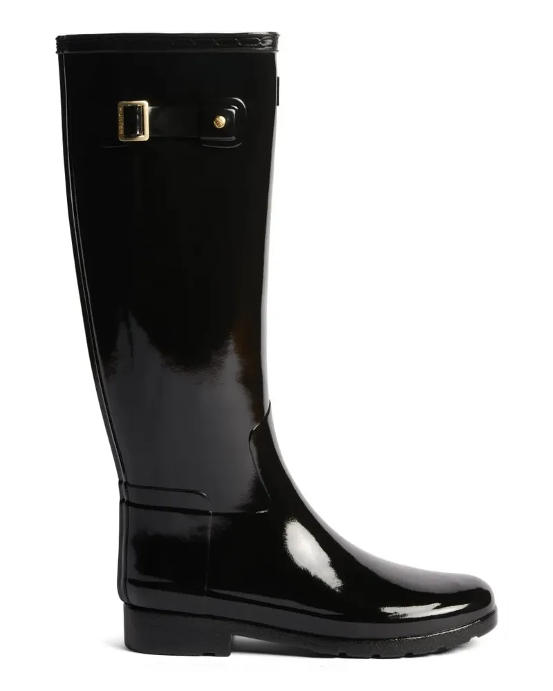 Hunter Refined gloss-finish boots - Schwarz Schwarz