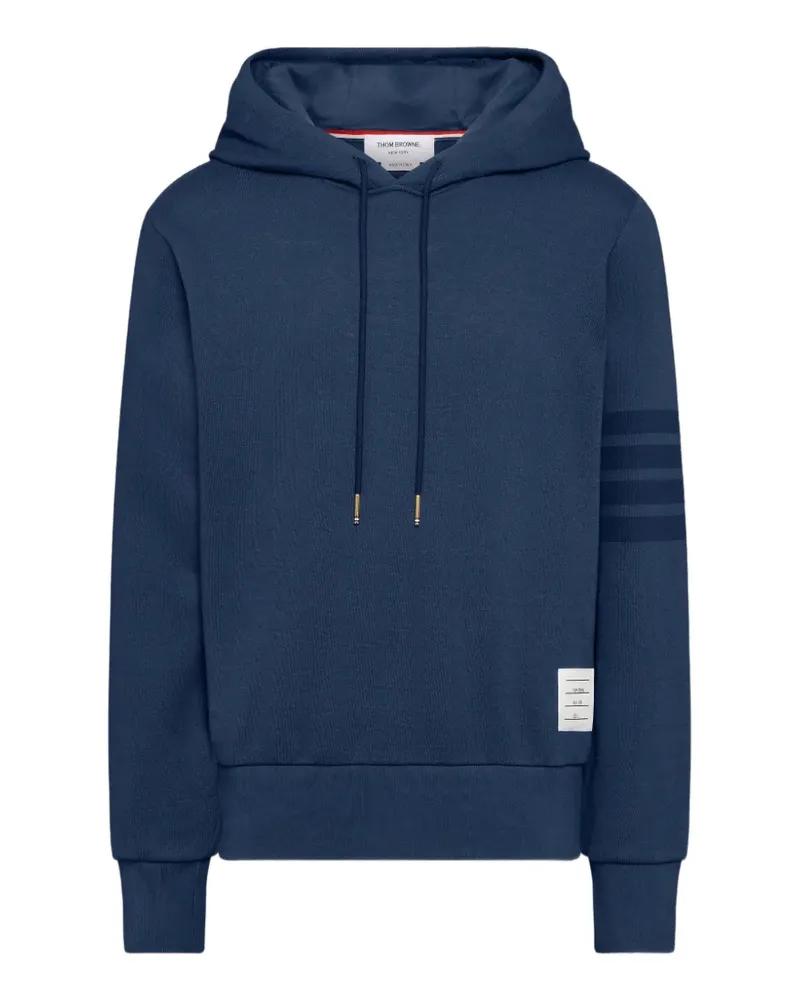 Thom Browne Hoodie mit Streifen-Logo - Blau Blau