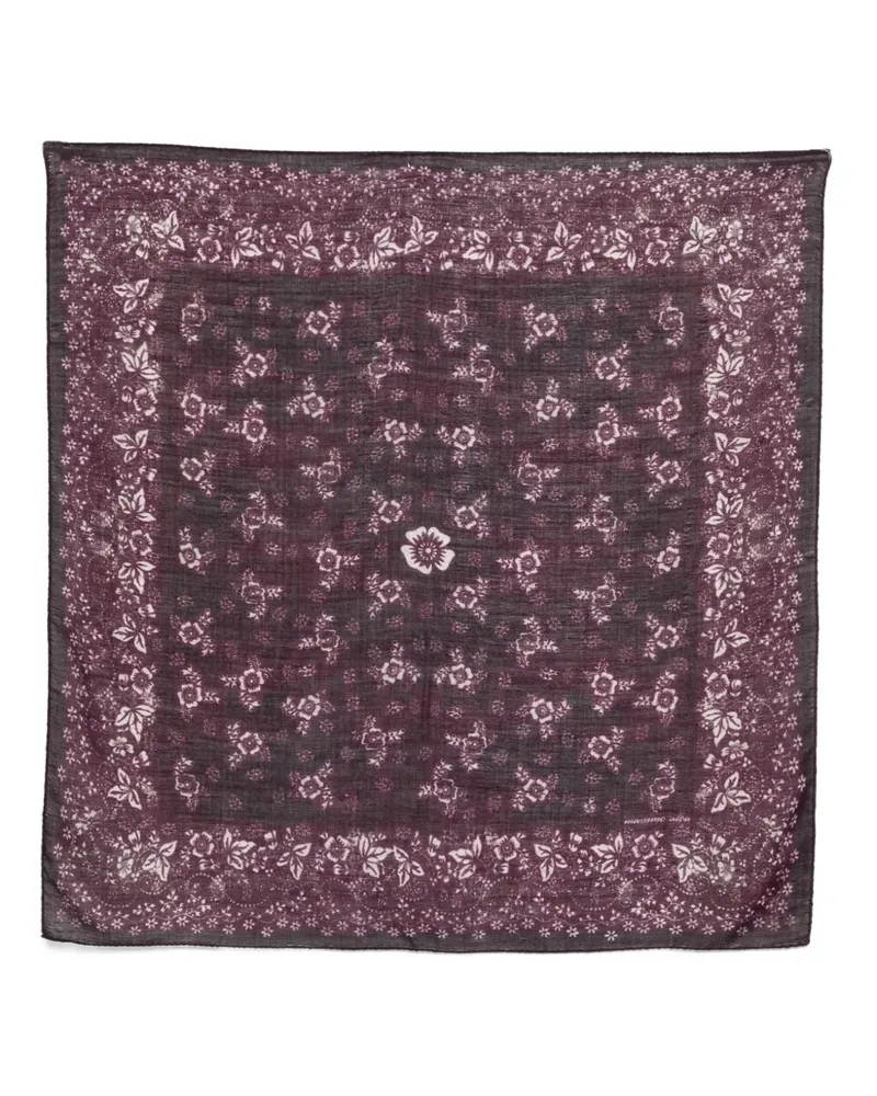 Massimo Alba Bandana mit Blumen - Violett Violett