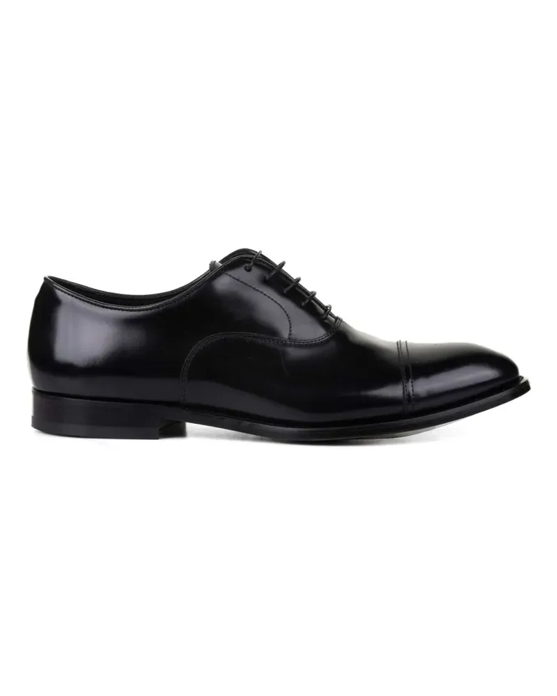 Doucal´s toe cap brushed leather derby shoes - Schwarz Schwarz