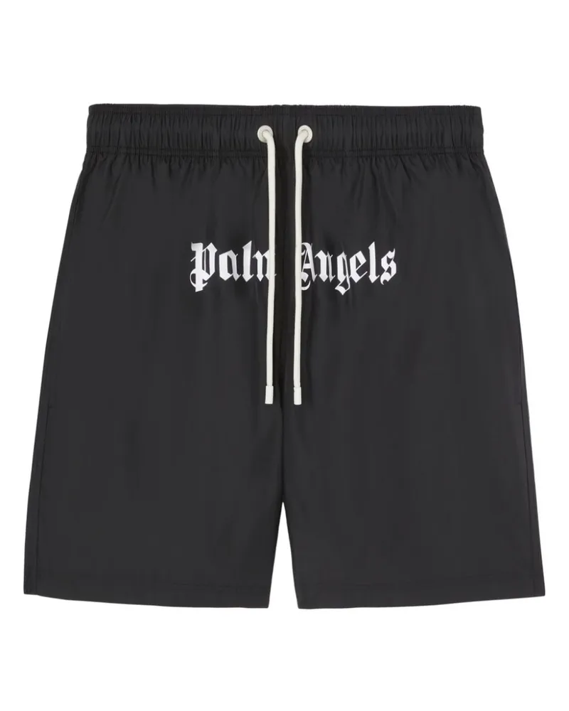 Palm Angels Badeshorts mit Logo-Print - Schwarz Schwarz