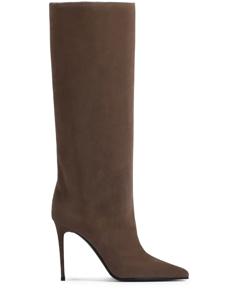 Le Silla Kniehohe Eva Stiletto-Stiefel aus Wildleder 100mm - Braun Braun