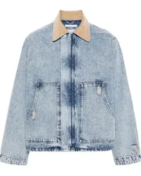 Moschino Jeansjacke mit Cordkragen Blau