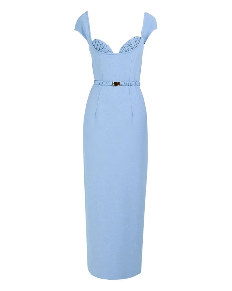 Rowen Rose bra-detail belted long dress - Blau Blau