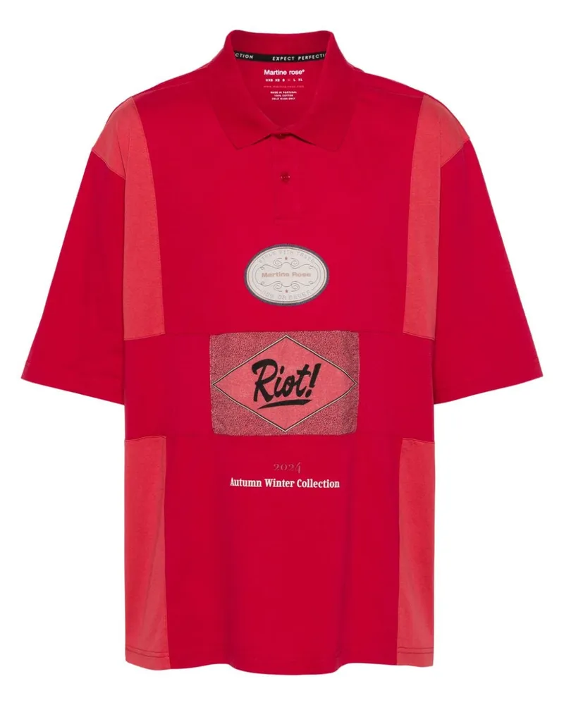 Martine Rose Poloshirt mit Einsätzen - Rot Rot