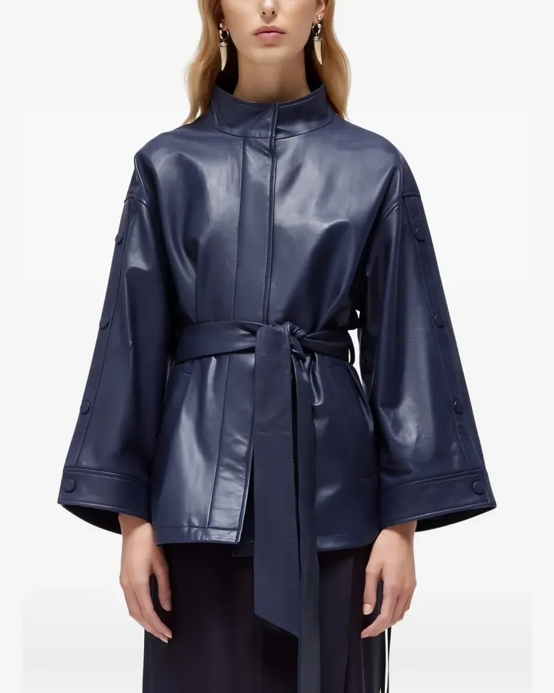 Blumarine belted button-sleeve jacket - Blau Blau