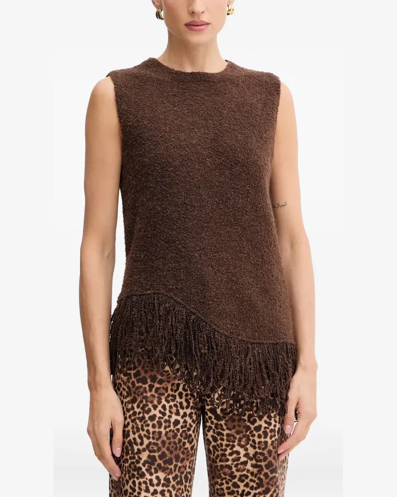 Simona Corsellini Weste mit Fransen - Braun Braun
