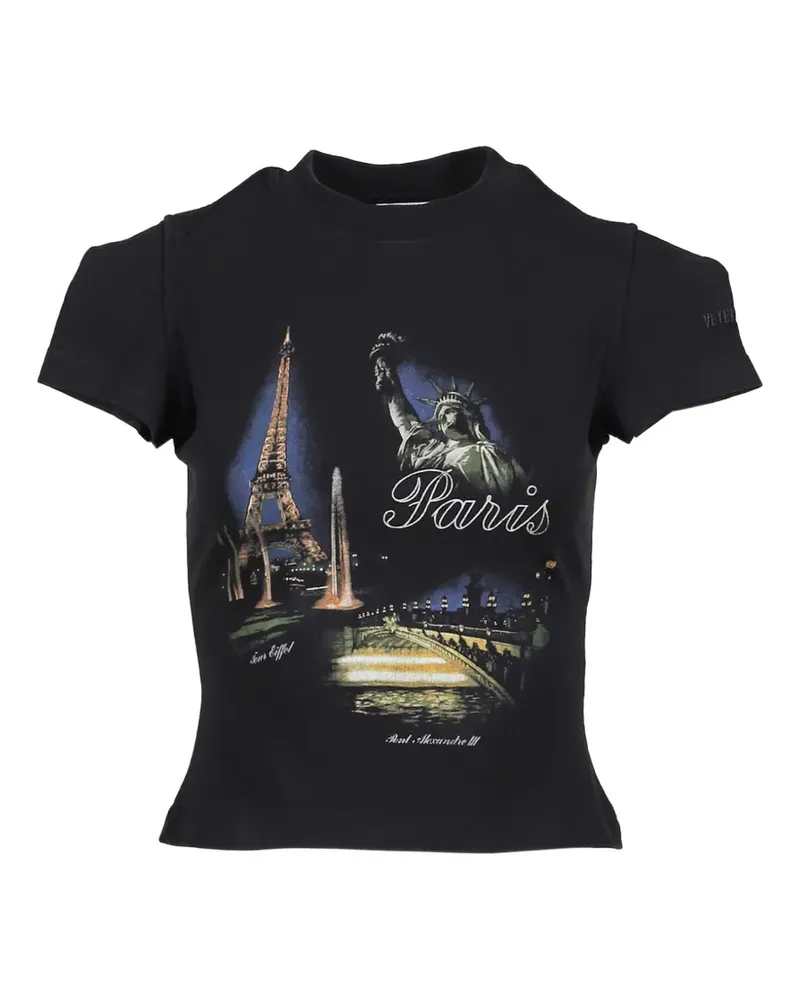 VETEMENTS Paris graphic T-shirt - Schwarz Schwarz