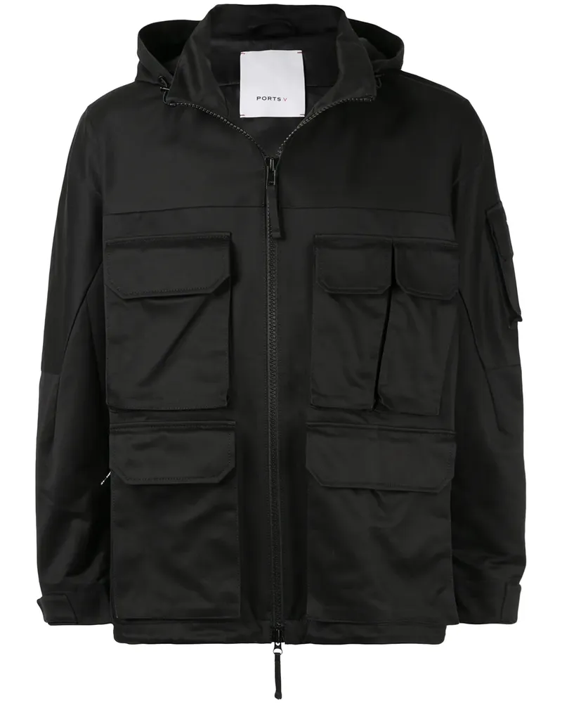 Ports V Jacke mit Kapuze - Schwarz Schwarz