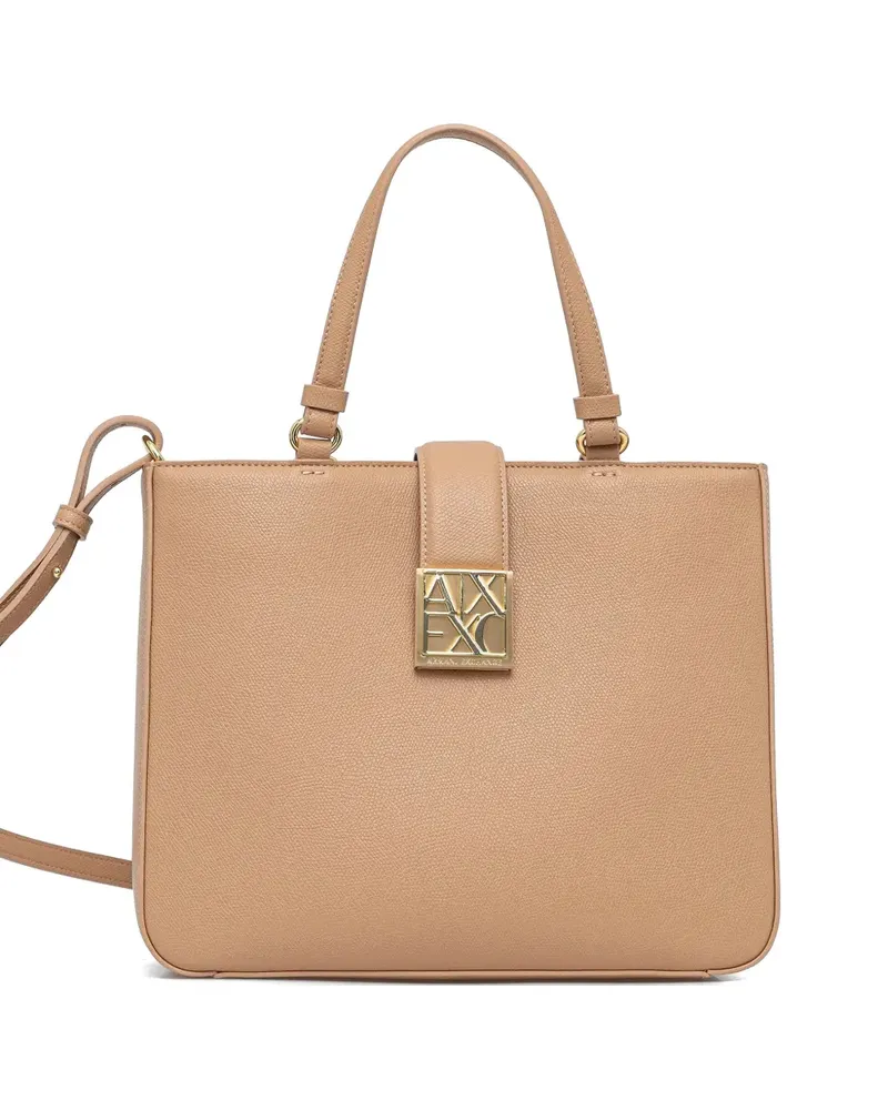 Armani Exchange logo-plaque tote bag - Nude Nude