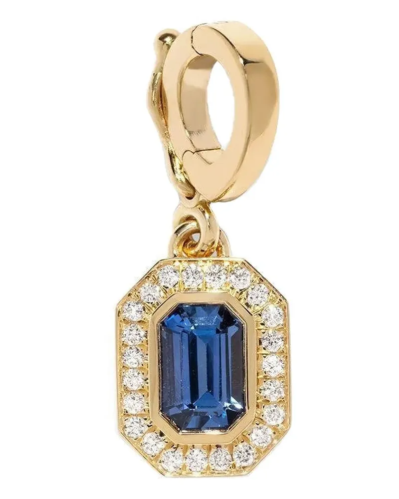 AZLEE 18kt Gelbgoldanhänger mit Saphir und Diamanten Gold