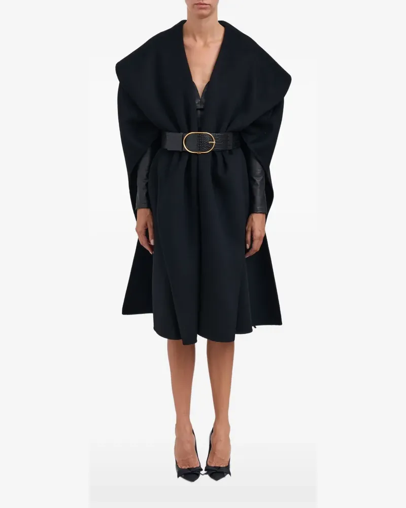 Elisabetta Franchi cape coat - Schwarz Schwarz