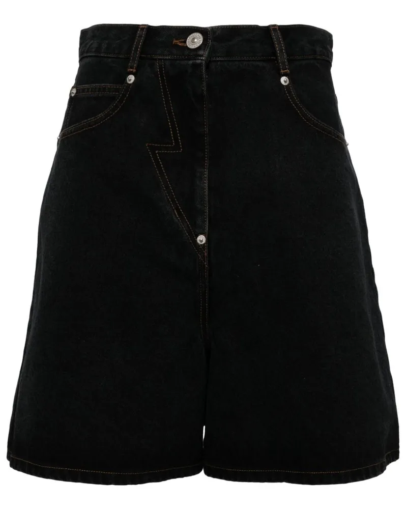 pushBUTTON Jeans-Shorts mit Logo-Patch - Blau Blau