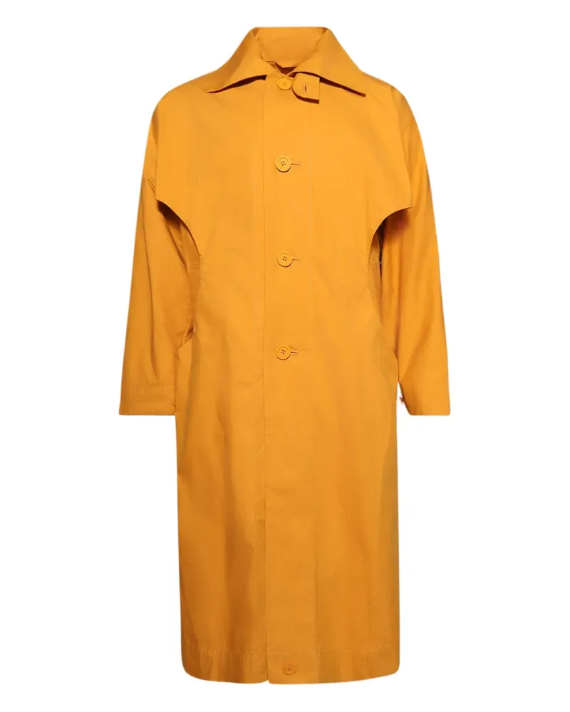 Issey Miyake button belted coat - Orange Orange