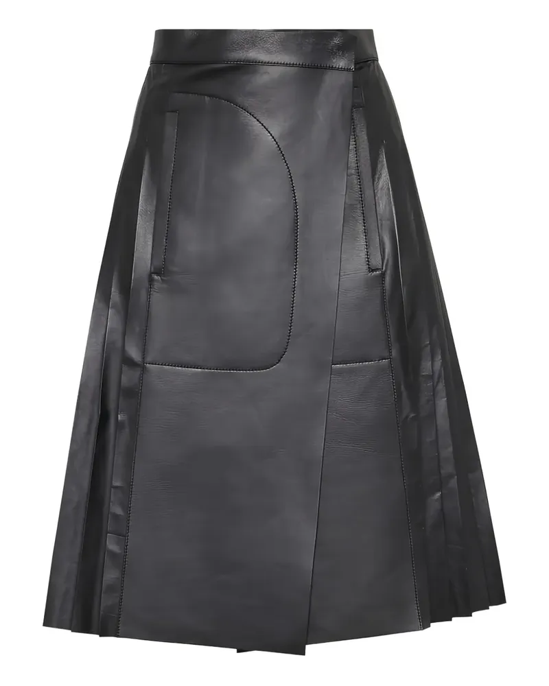 Ferragamo Midirock aus Leder - Schwarz Schwarz