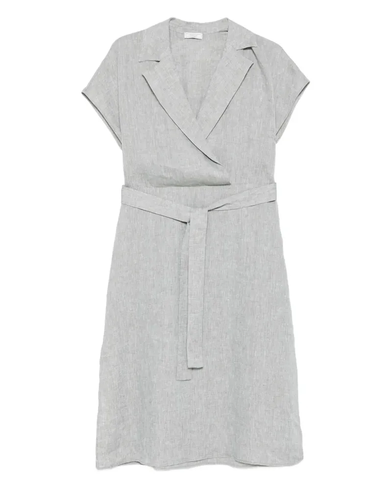 Peserico Gewickeltes Midikleid mit Gürtel - Grau Grau