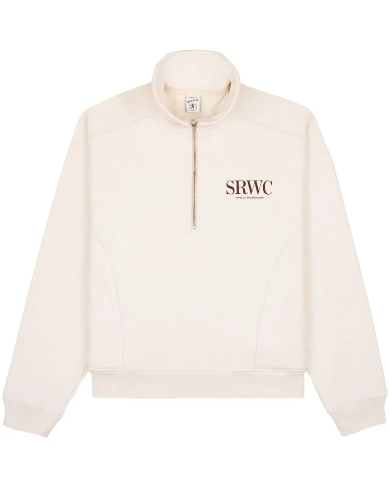 SPORTY & RICH Upper East Side Sweatshirt mit Reißverschluss - Nude Nude