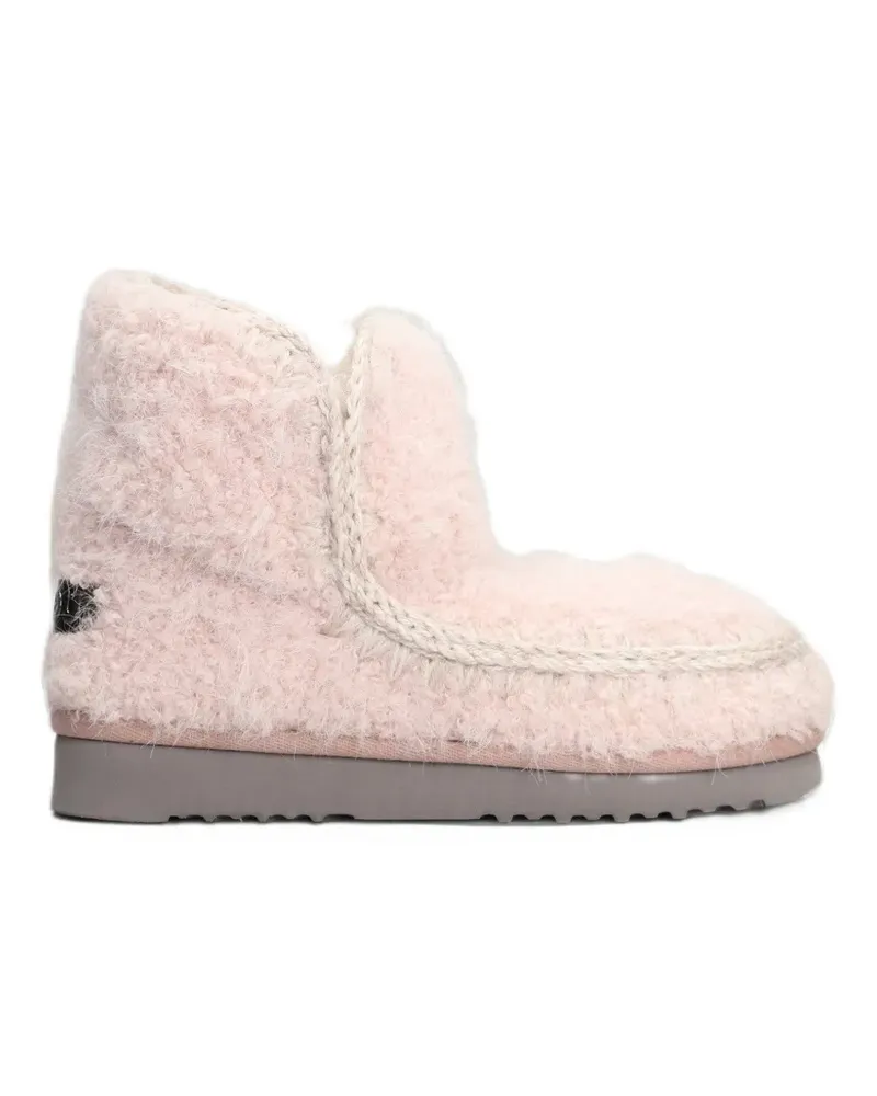 Mou crochet-trim sheepskin boots - Rosa Rosa
