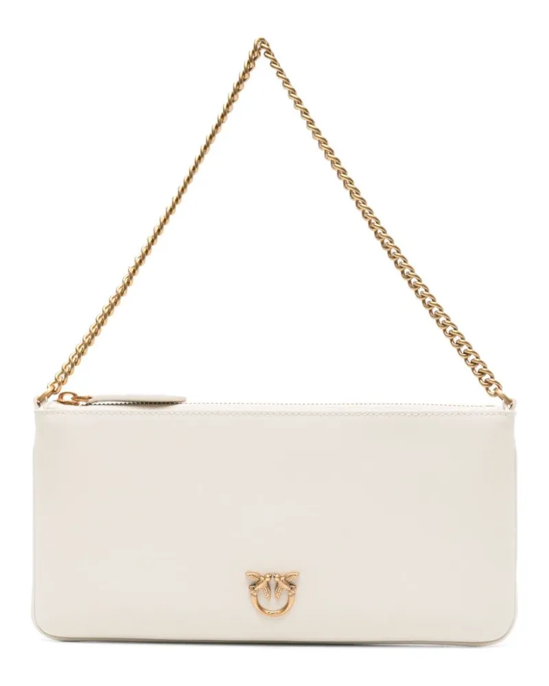 Pinko Flat Classic Love Simply Schultertasche - Weiß Weiß