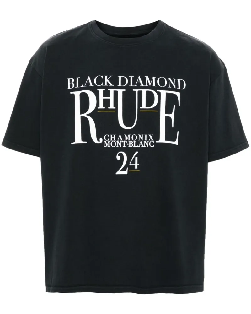 RHUDE T-Shirt mit Logo-Print Schwarz