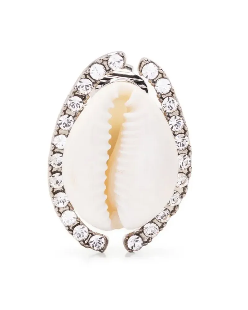 Dsquared2 Kristallverzierter Ohrring mit Muschel - Silber Silber